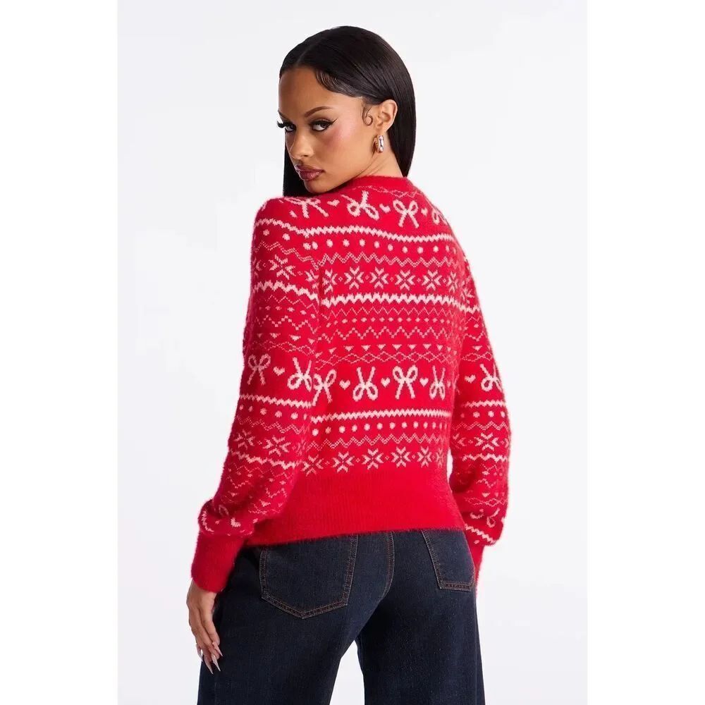 Red Pullover Sweater - Picture 2 of 9